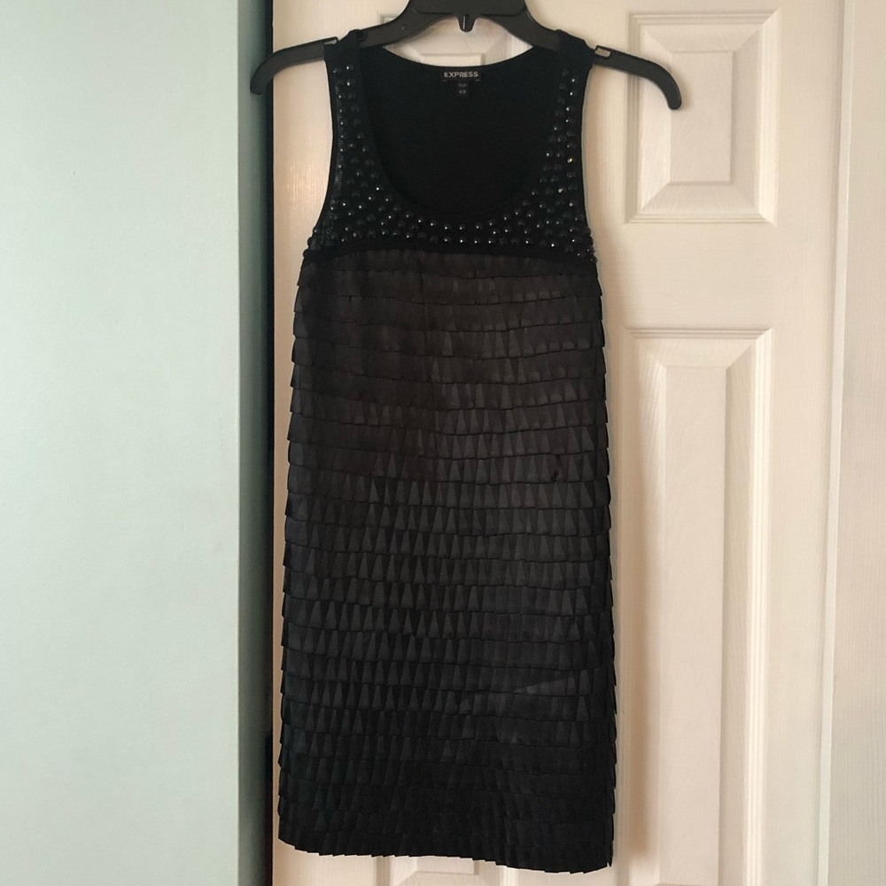 Express black ruffle dress